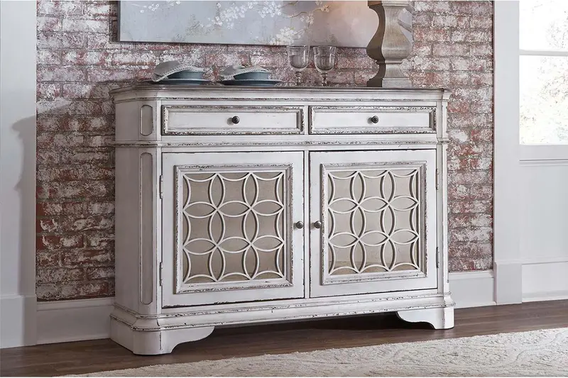 Canterbury Antique White Storage Buffet for Dining Rooms