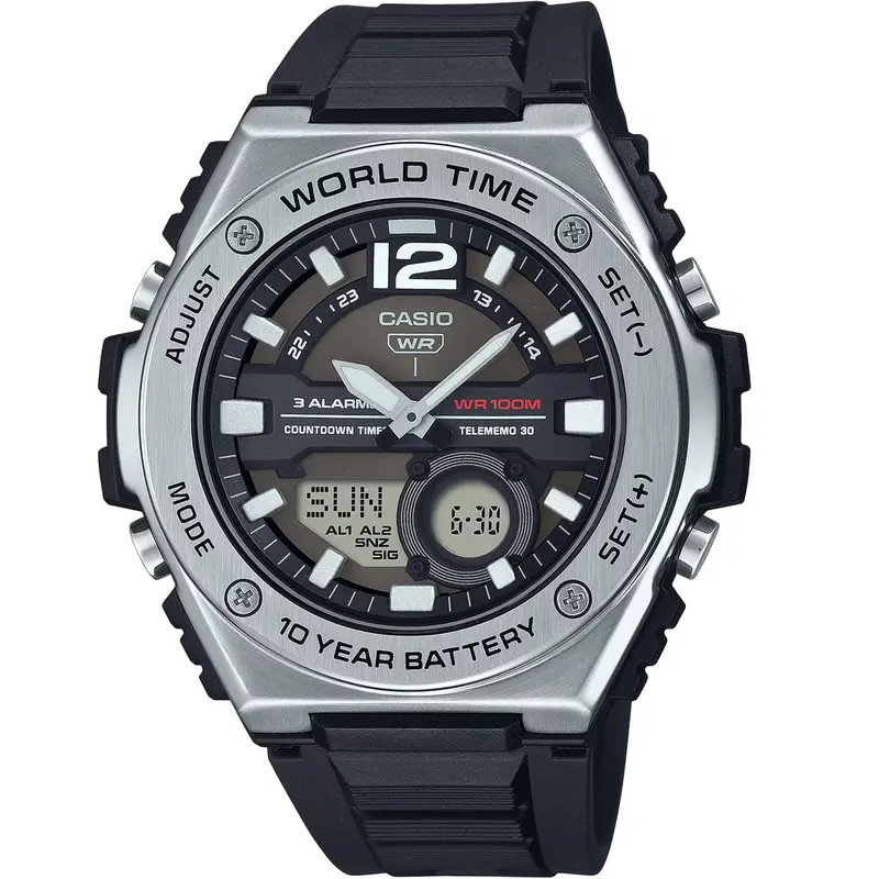 Casio MWQ100-1AV Analog-Digital Watch with World Time