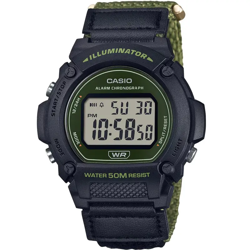 Casio W219HB-3AV Basic Digital Watch with Alarm and Stopwatch
