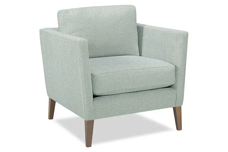 Cassandra Contemporary Fabric Armchair with Tall Wooden Legs