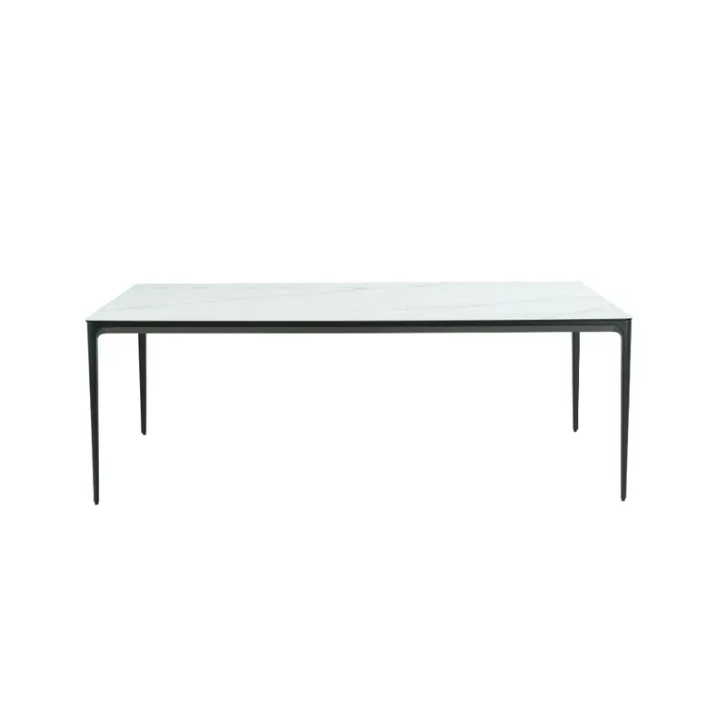 Cassian Oval Dining Table with Marble-Effect White Ceramic Surface