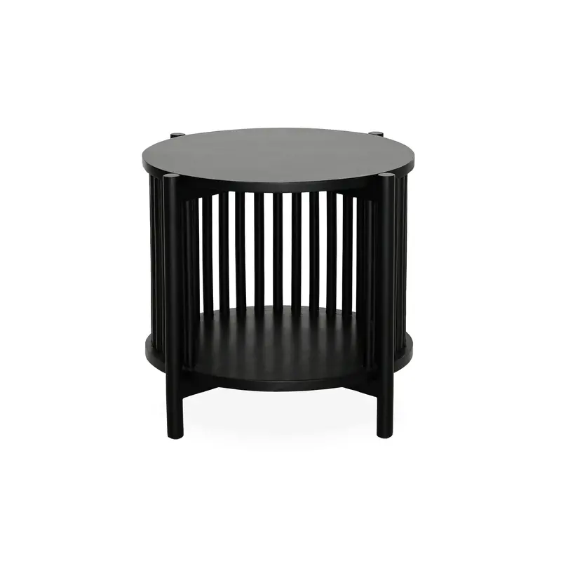 Cate Black-Finished Bedside Table – Compact Nightstand