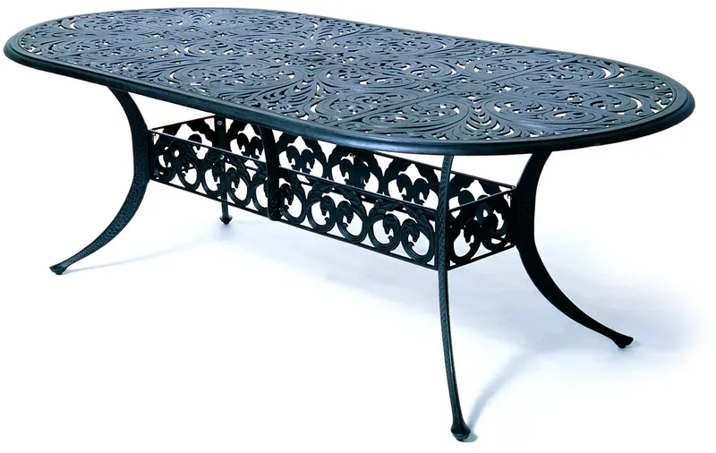 Chateau 84-Inch Oval Cast Aluminum Dining Table – Spacious Patio Option