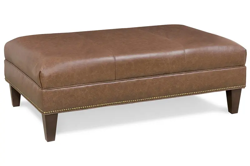 Clark 48-Inch Leather Coffee Table Bench with Clean Modern Lines