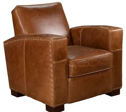 Classic Bordeaux Leather Club Chair