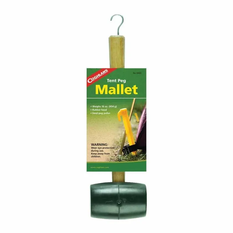 Coghlan’s Rubber-Coated Tent Peg Mallet – Ergonomic Handle for Easy Staking