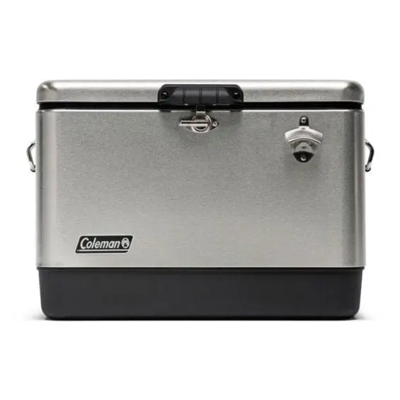 Coleman Reunion 54-Quart Stainless Steel Cooler with Steel Belt Reinforcement