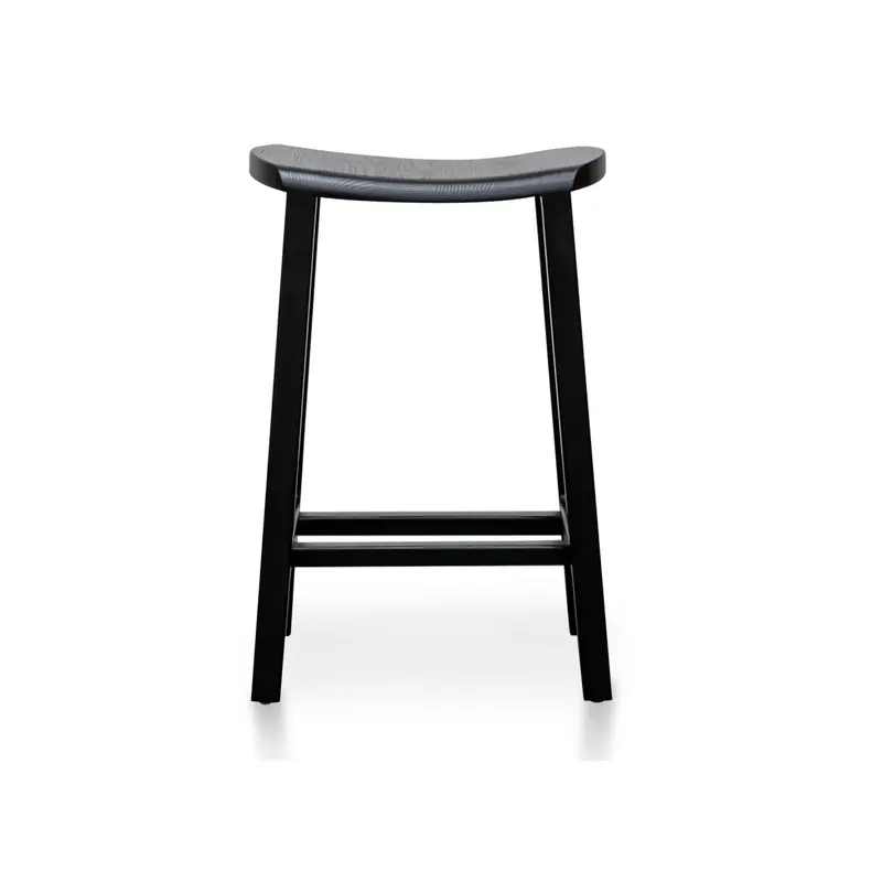 Cremorne Black Bench-Style Barstool