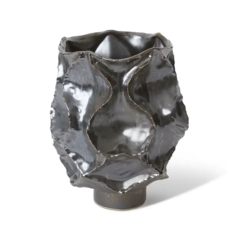 Curtis Antique Bronze Ceramic Vase – Artisan-Made Table Decor