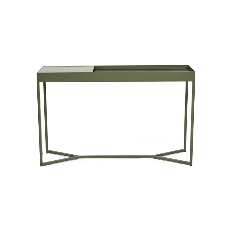 Daintree Green Tray Console Table Featuring Modular Storage
