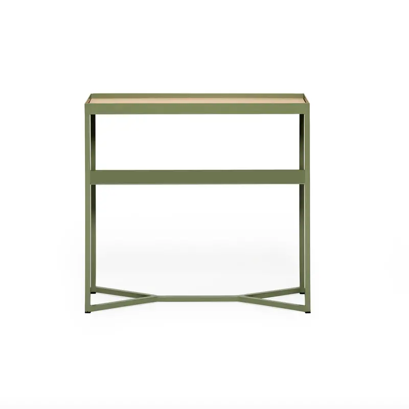 Daintree Green Tray Slim Console Table – Botanical-Inspired Hue