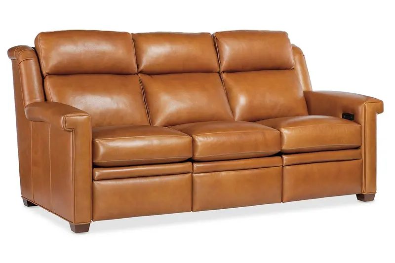 Dale 83-Inch Dual-Motor Wall-Hugger Leather Sofa with Pillow Back