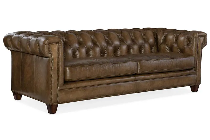 Damien Nature Tufted Chesterfield-Style Sofa – 94-Inch Quick-Ship Option