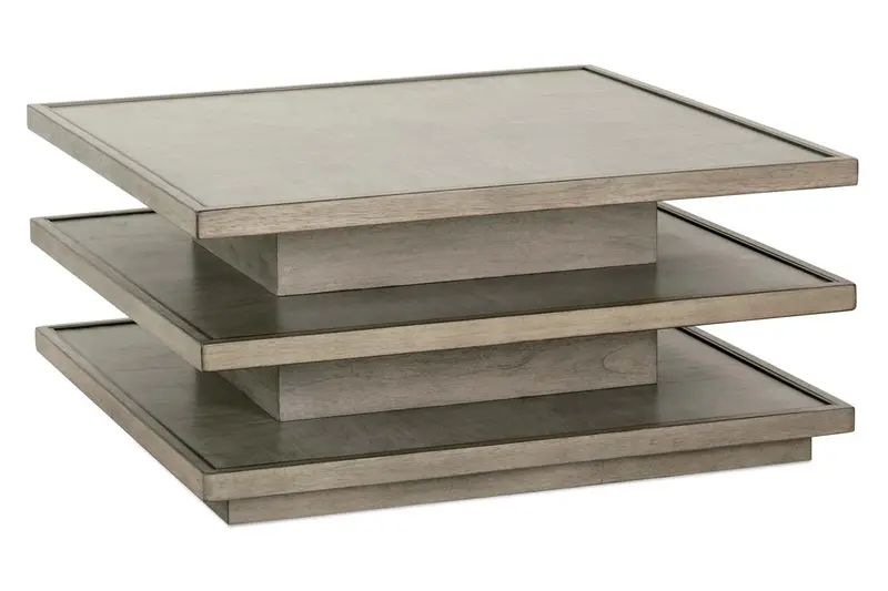Delta Square Multi-Tier Wooden Coffee Table – Modern Minimalist Design