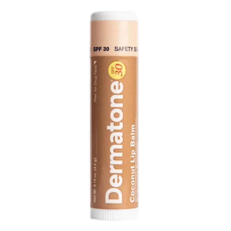 Dermatone Coconut Lip Balm – SPF 30, 0.15 oz Hydrating Tropical Formula