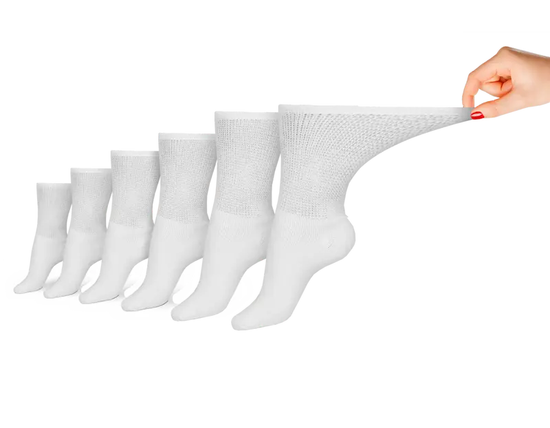 Diabetic Sock Club Women’s Soft Cotton Crew Socks – 6-Pack