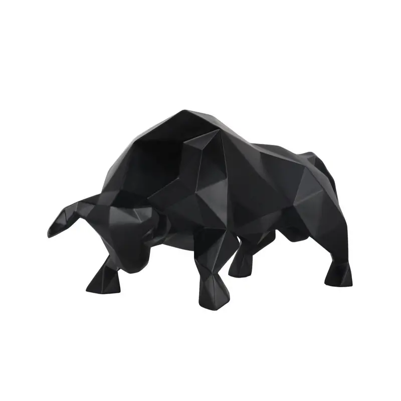 Diego the Bull Sculpture – Matte Black Metallic Art Piece