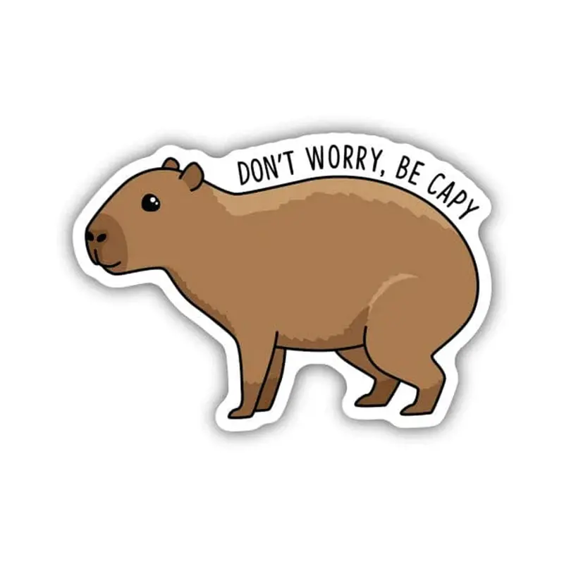 Don’t Worry, Be Capybara Sticker – Chill Capybara Design