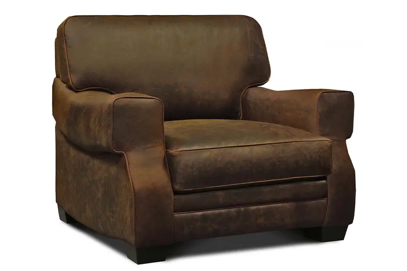 Dorsey Leather Club Chair – Key-Arm Accent Seating