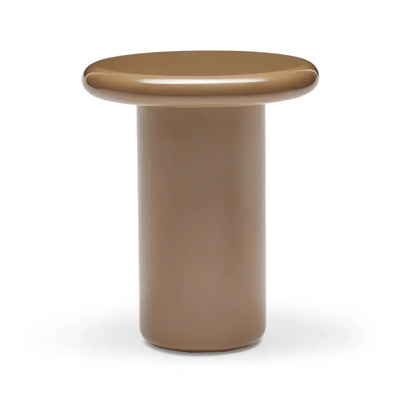 Echo Glossy Side Table in Cappuccino Tone