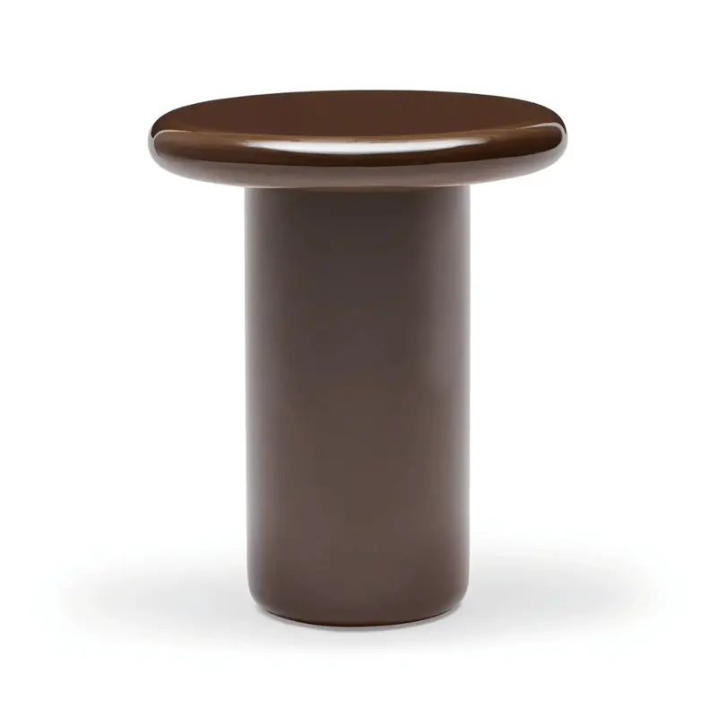Echo Glossy Side Table in Cocoa Tone