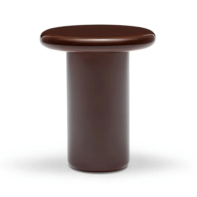 Echo Glossy Side Table in Coffee Tone
