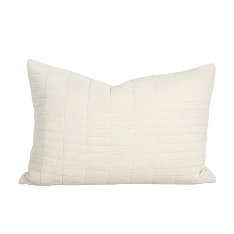 Ecru Turner Rectangular Cushion with Linen-Blend Fabric