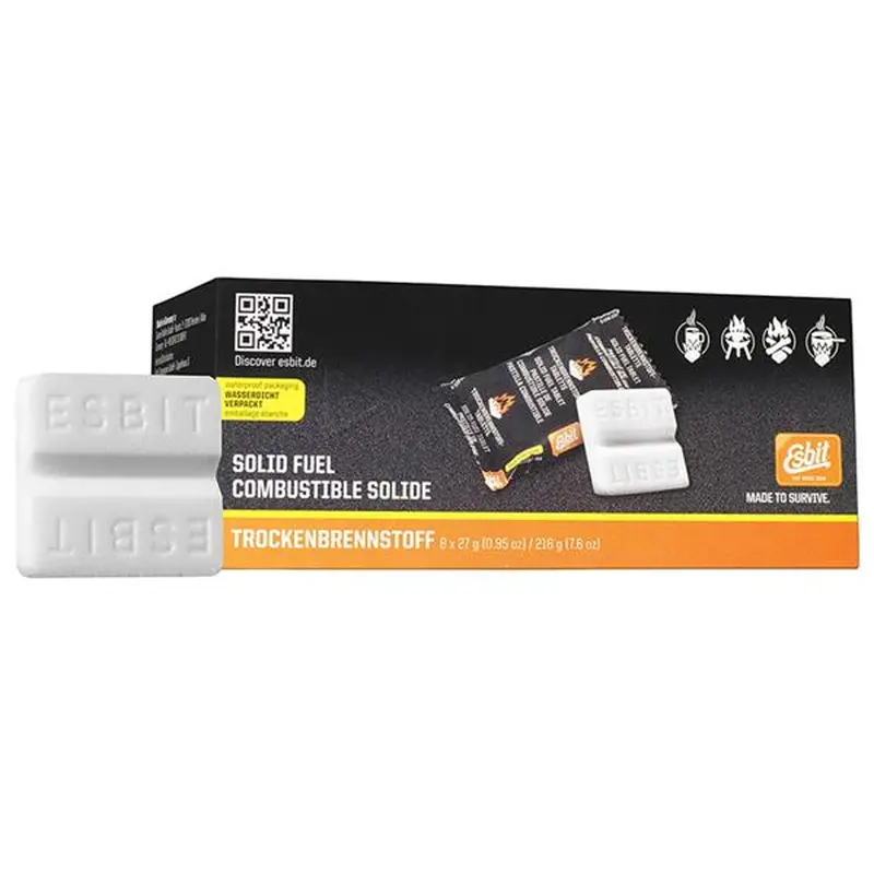 Esbit Compact Solid Fuel Tablets – 8-Pack (27g Each)