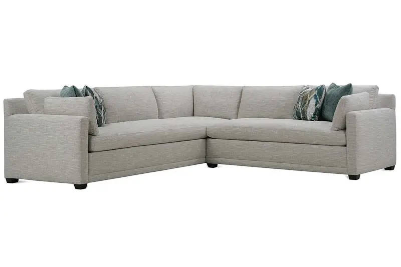 Faith Fabric Sectional with Track Arms and Bench Seat Design