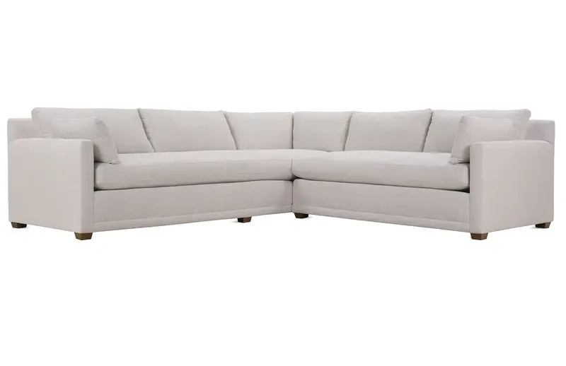 Faith Two-Piece Quick-Ship Sectional Sofa with Pillow Back Bench Seat