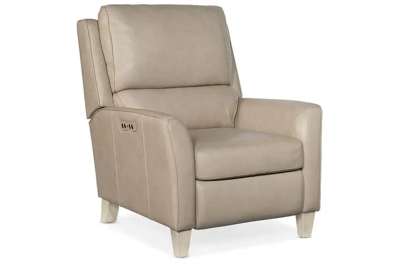 Farrell Quick-Ship Dual-Power Stone Leather Recliner