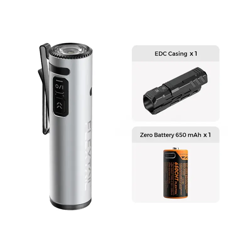 Flextail Zero Compact Flashlight with Integrated Battery Case