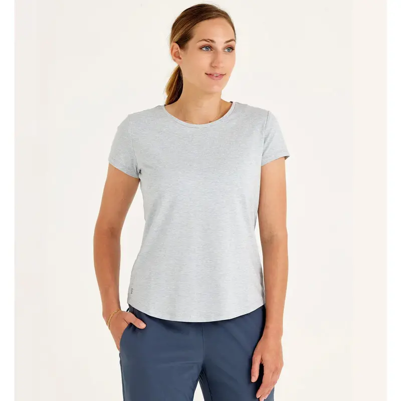 Free Fly Women’s Bamboo Current Tee – Sustainable Viscose Blend Performance Top