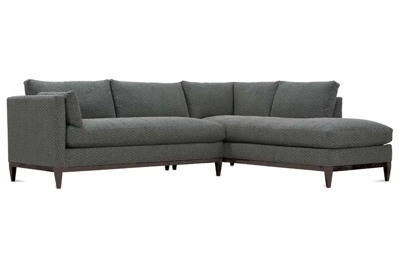 Georgia Pillow-Back Sectional Sofa with Chaise Bumper (Configured Version 1)