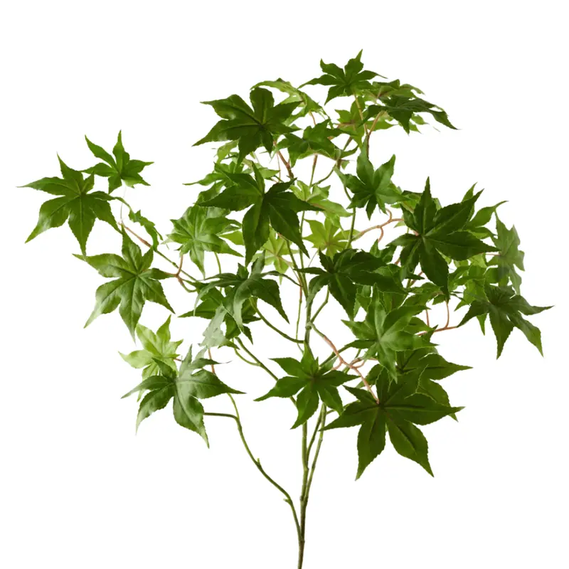 Green Artificial Japanese Maple Leaf Branch Accent