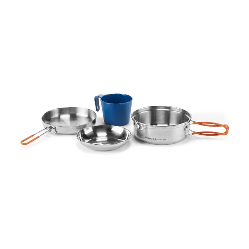 GSI Outdoors Glacier Stainless Steel 1-Person Camping Mess Kit