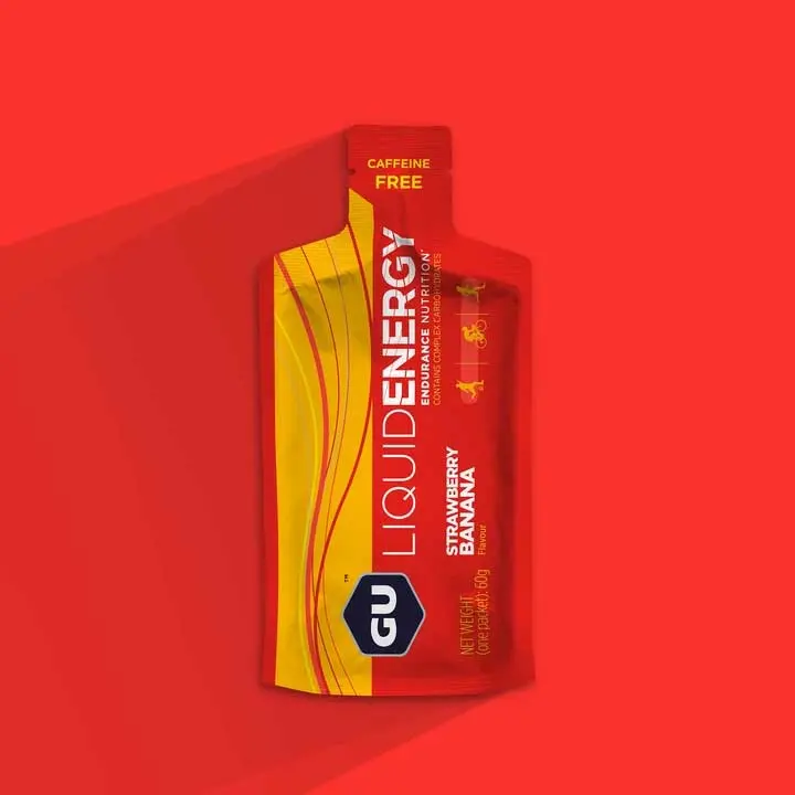 GU Strawberry Banana Energy Gel – Liquid Carbohydrate Fuel for Athletes