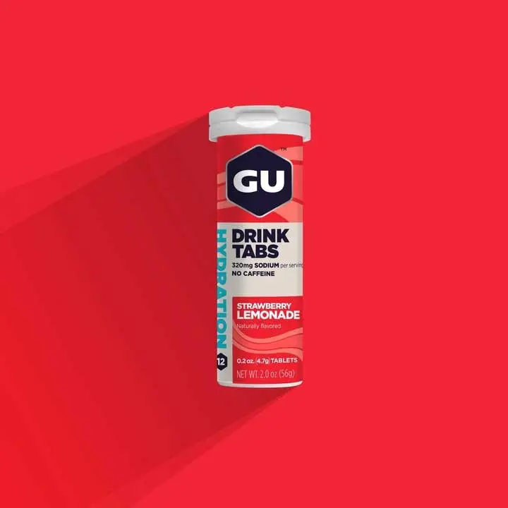 GU Tabs Strawberry Lemonade Hydration Tablets – Electrolyte Effervescent Tablets