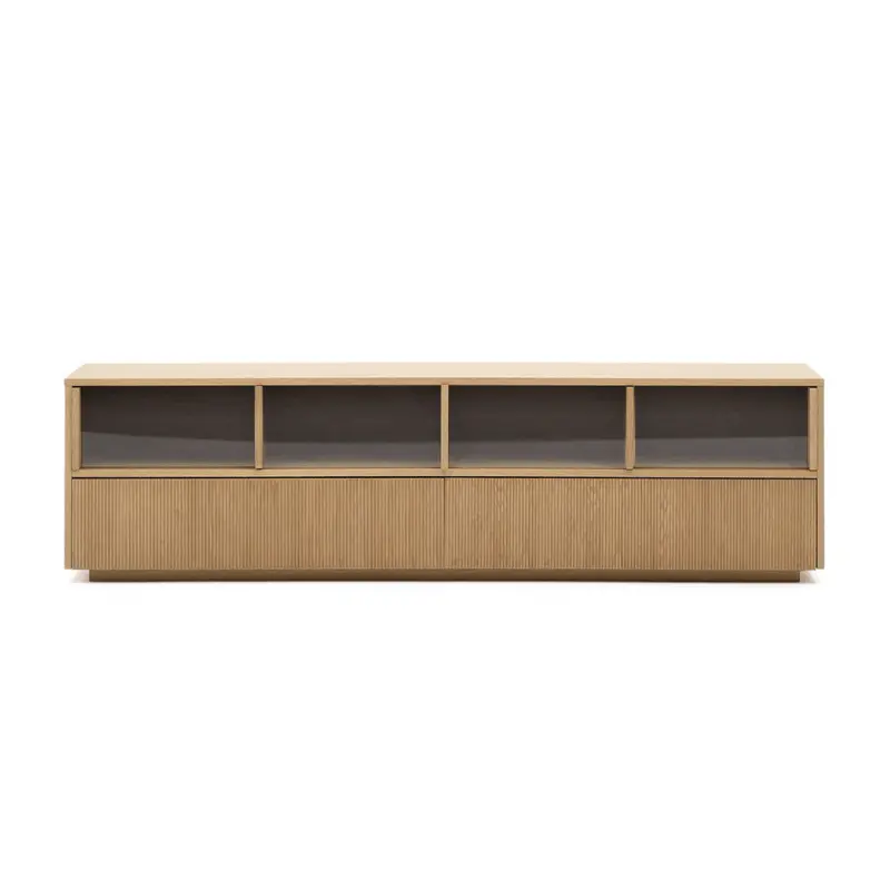 Hally Tall Media Console – Oak
