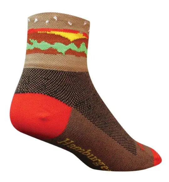 Hamburger Time 3-Inch Cycling Socks – SockGuy Foodie-Themed Performance Socks