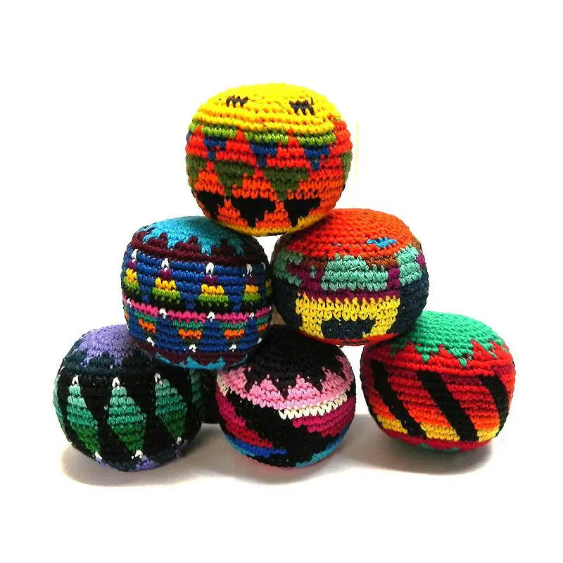 Handmade Multicolored Footbag – Traditional Hacky Sack for Juggling & Play
