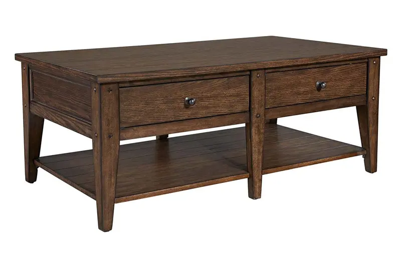 Harding Rustic Brown Oak Occasional Tables Series