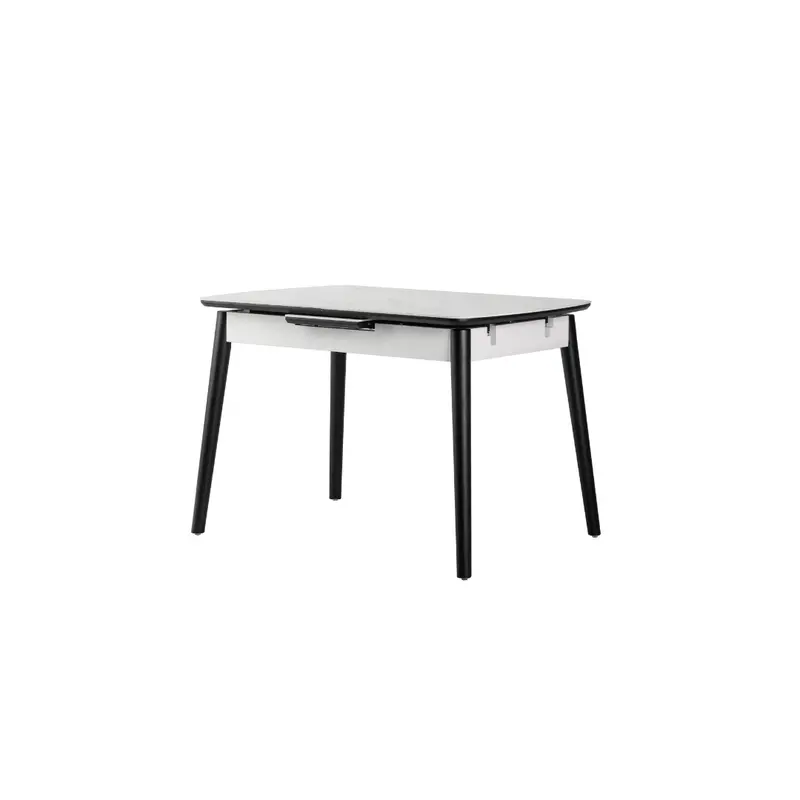 Haro Extendable Dining Table in White Stone Ceramic Top