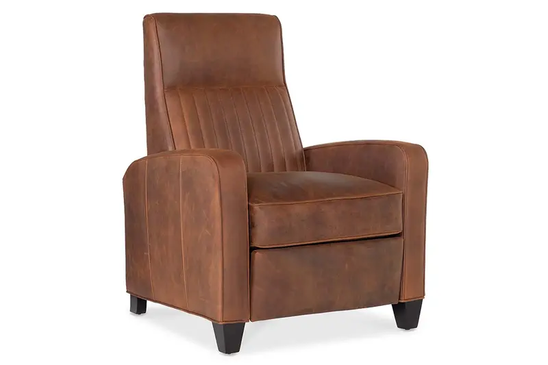 Hayes Compact Ribbed Tight-Back Leather Recliner