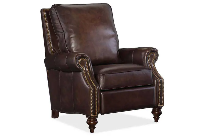 Horatio Chateau Traditional Recliner – Leather with Nailhead Accents, Quick Ship