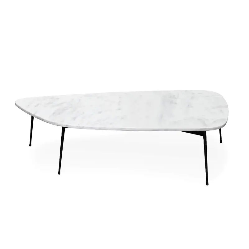 Jakob Large Coffee Table Featuring White Veined Marble Top