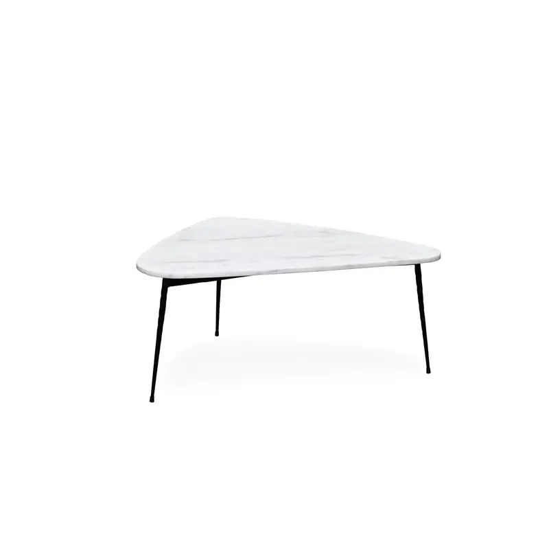 Jakob Marble-Topped Medium Coffee Table – White Veined Stone