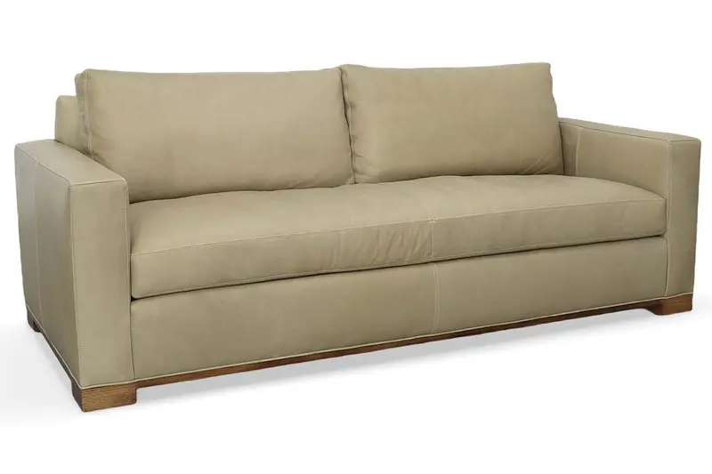 Jasper 89-Inch Track-Arm Bench-Seat Leather Sofa