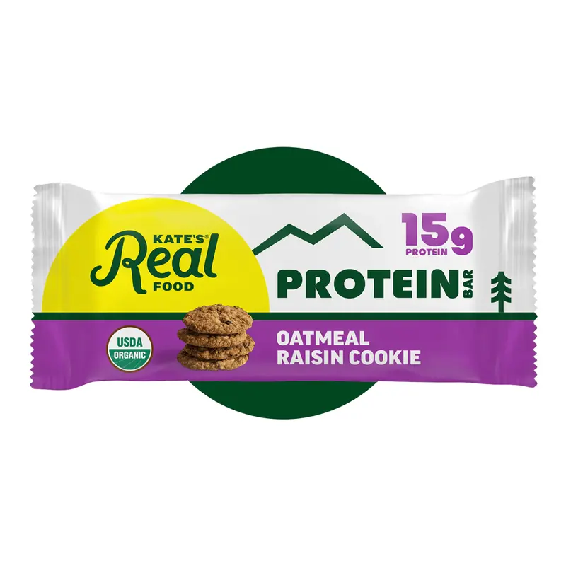 Kate’s Oatmeal Raisin Protein Bar – 15g Plant-Based Protein Snack