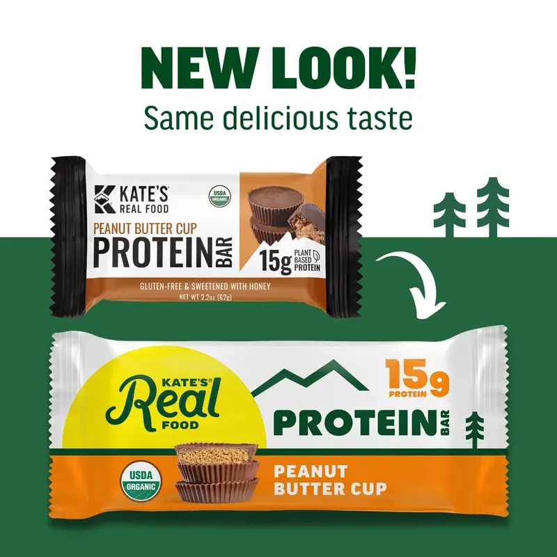 Kate’s Peanut Butter Cup Protein Bar – 15g Plant-Based Protein